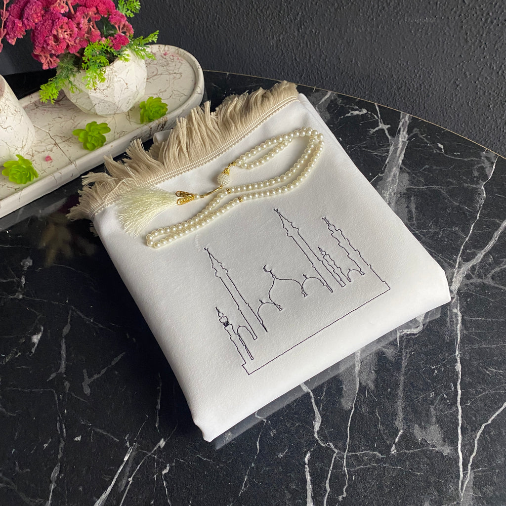 Minimal Cami Desenli Kadife Seccade