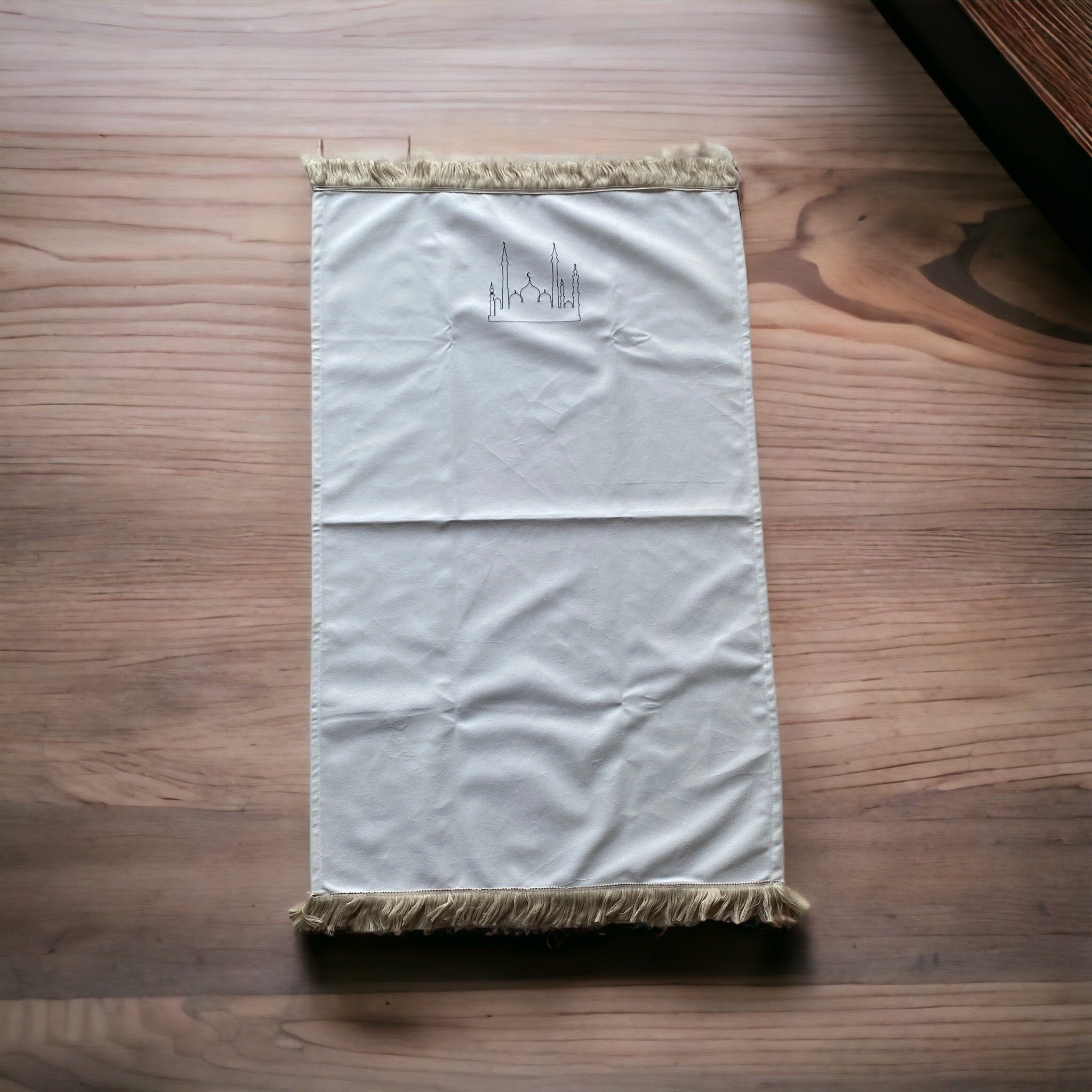 Minimal Cami Desenli Kadife Seccade